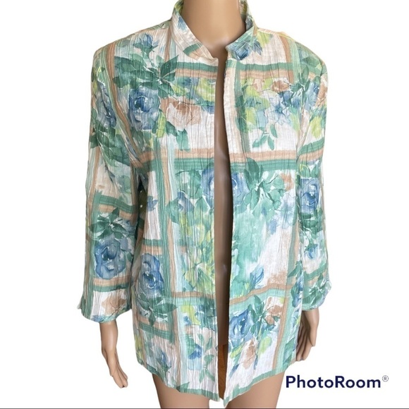 ALFRED DUNNER FLORAL BLAZER WITH POCKETS Size 16 - Picture 7 of 7